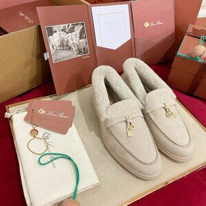 ❄️ Loro Piana Open Walk Shearling-Lined Loafers ❄️